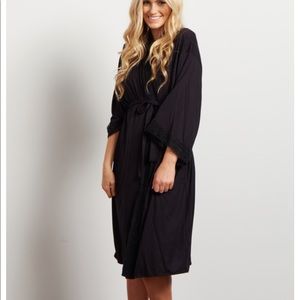 Black crochet maternity/nursing/delivery robe
